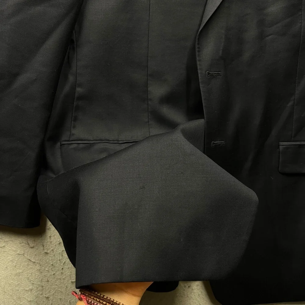 Lauren Ralph Lauren Mens 48R Navy Blue Wool Blazer Sport Coat Gold Crest Buttons